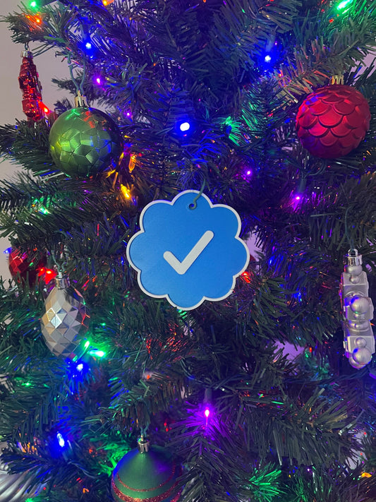 Twitter Blue Verified Check Mark - Christmas Ornament - Only 7.99!