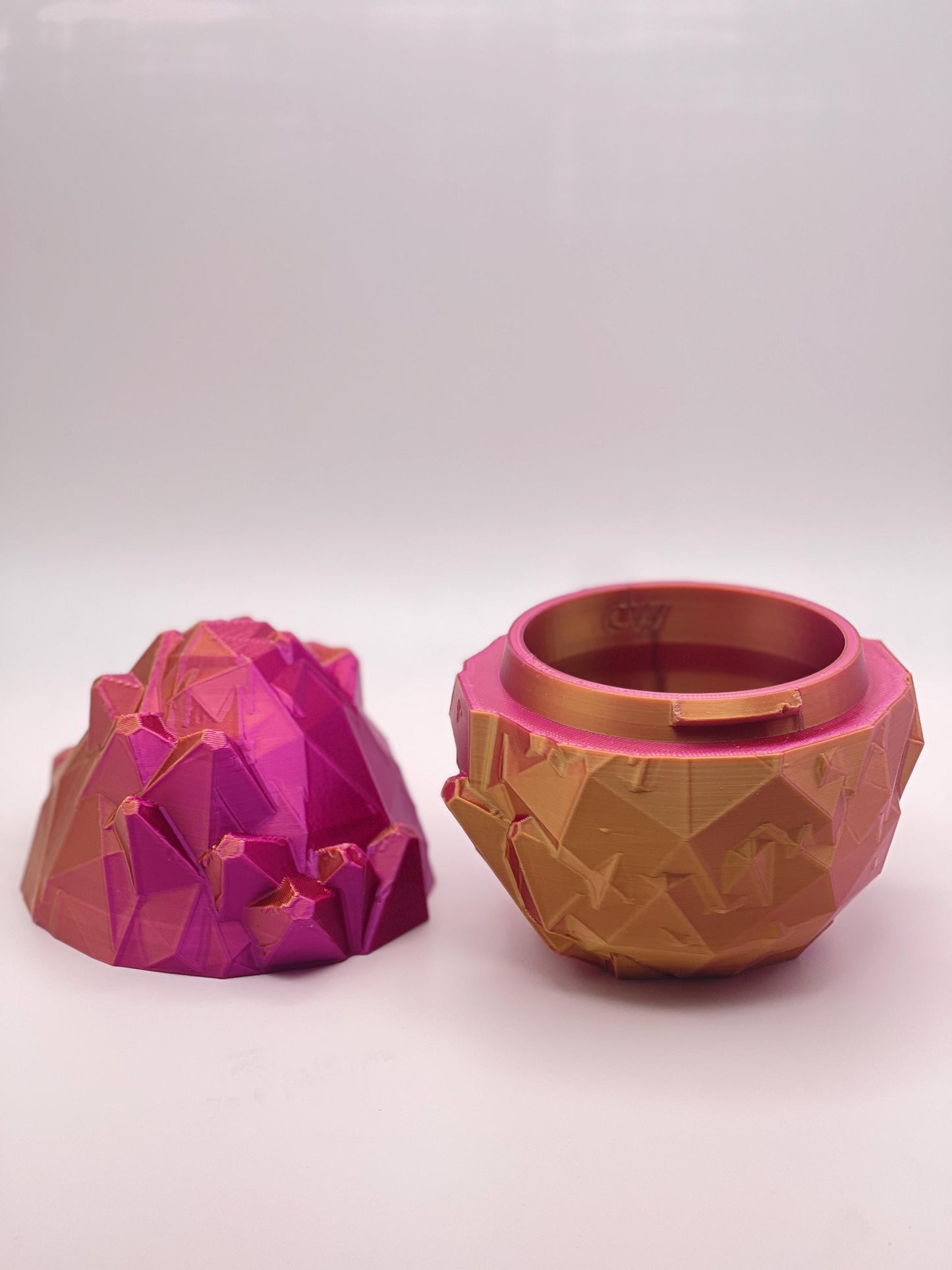 3D Printed Dragon and Egg: Shiny Purple/Gold